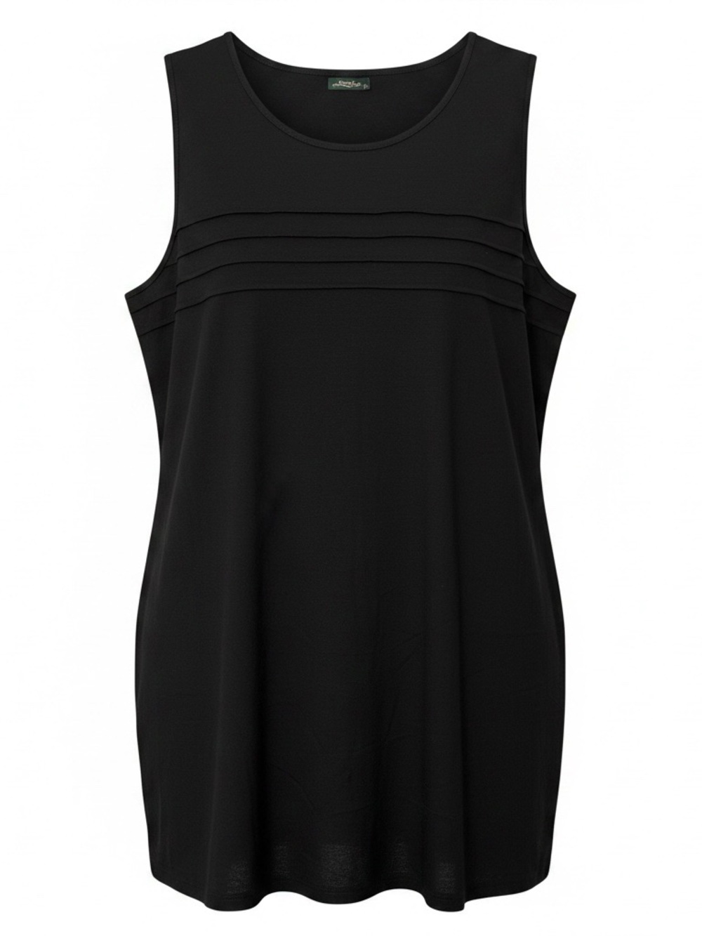 Black Sleeveless Dress with Pintuck Detail